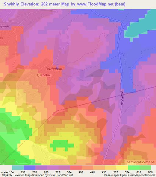 Shykhly,Azerbaijan Elevation Map