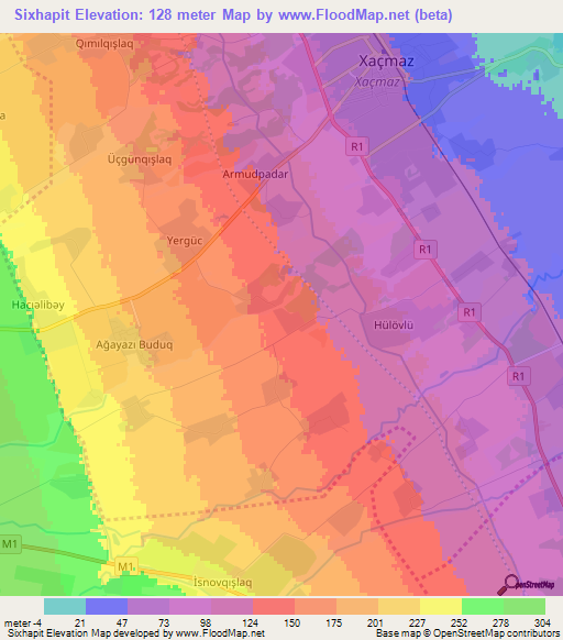 Sixhapit,Azerbaijan Elevation Map
