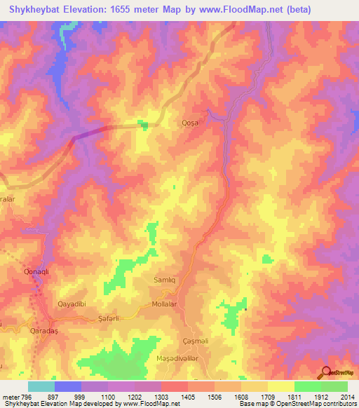 Shykheybat,Azerbaijan Elevation Map