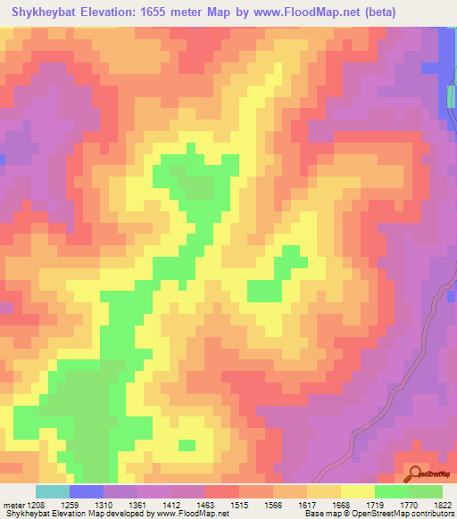 Shykheybat,Azerbaijan Elevation Map