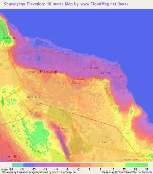 Shuvelyany,Azerbaijan Elevation Map