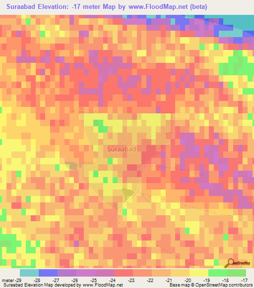 Suraabad,Azerbaijan Elevation Map