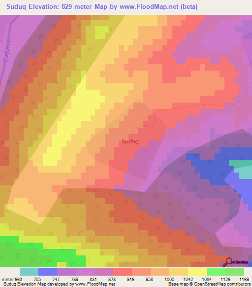 Suduq,Azerbaijan Elevation Map