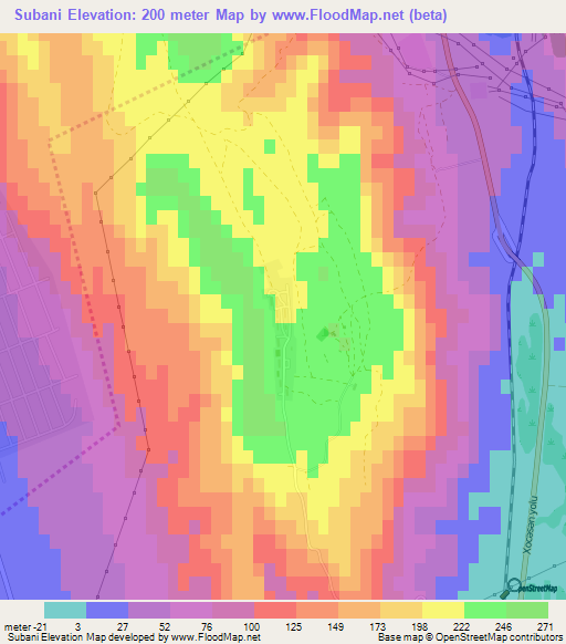 Subani,Azerbaijan Elevation Map