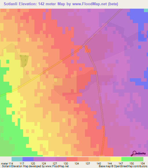 Sotlanli,Azerbaijan Elevation Map