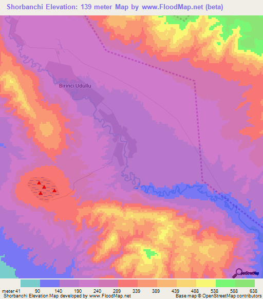 Shorbanchi,Azerbaijan Elevation Map
