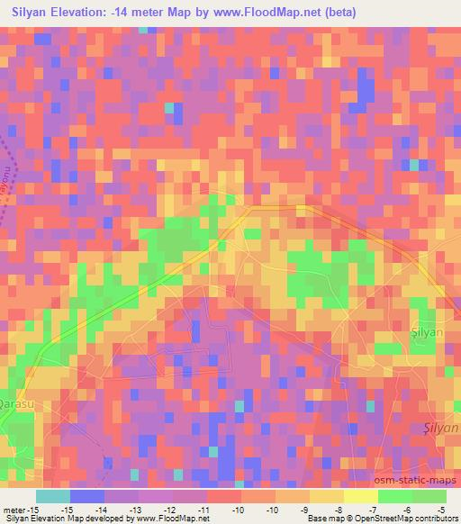 Silyan,Azerbaijan Elevation Map
