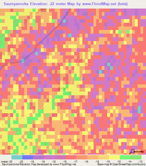 Saumyanovka,Azerbaijan Elevation Map