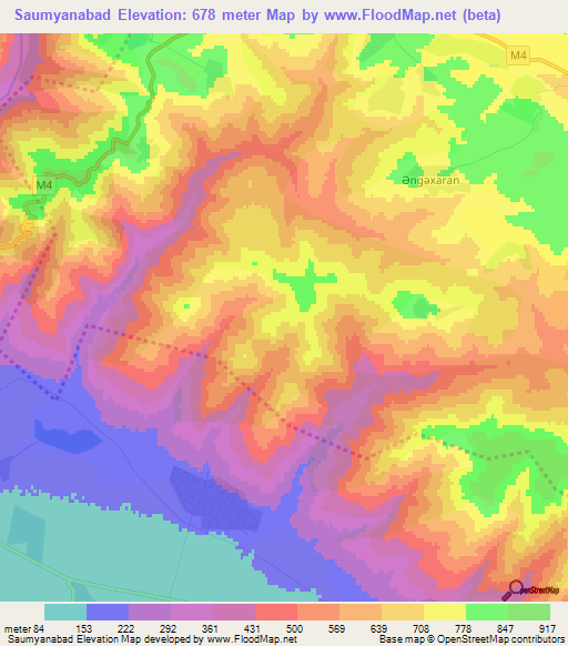 Saumyanabad,Azerbaijan Elevation Map