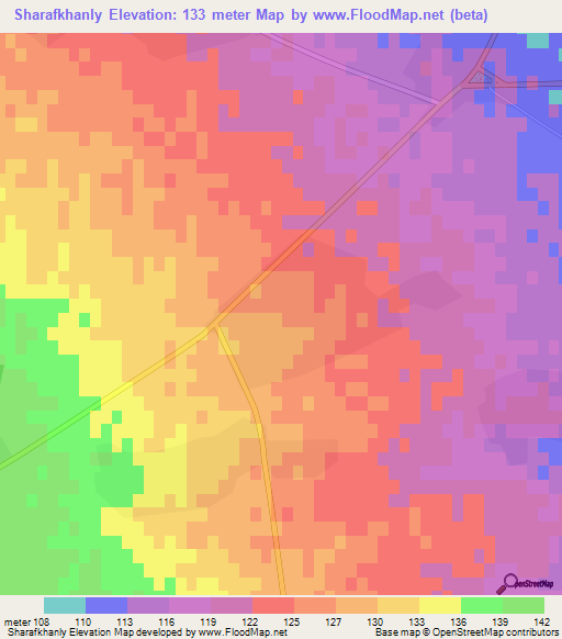 Sharafkhanly,Azerbaijan Elevation Map
