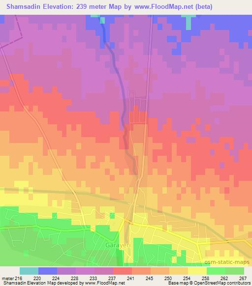 Shamsadin,Azerbaijan Elevation Map