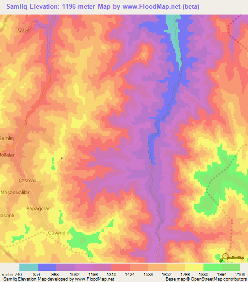 Samliq,Azerbaijan Elevation Map