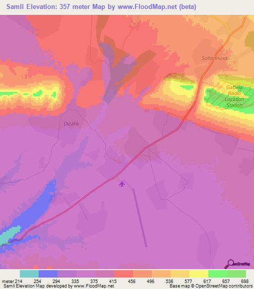 Samli,Azerbaijan Elevation Map