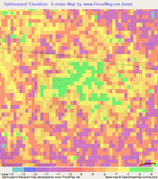 Sahhuseynli,Azerbaijan Elevation Map