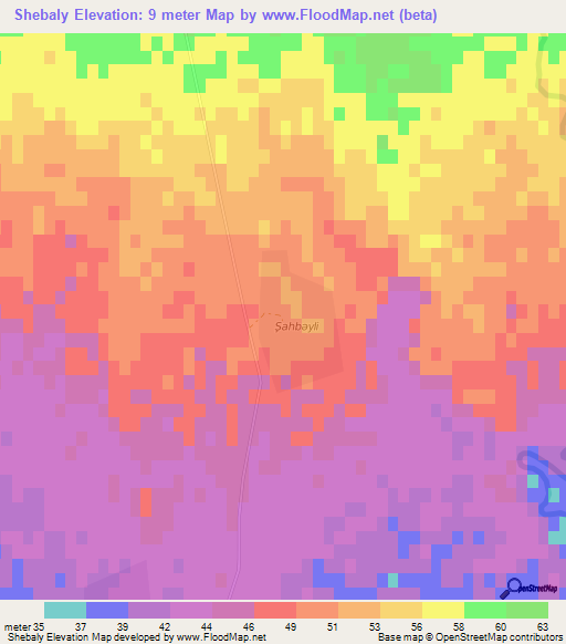 Shebaly,Azerbaijan Elevation Map