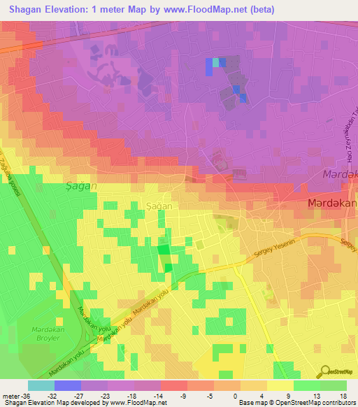 Shagan,Azerbaijan Elevation Map