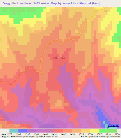 Sogyutlu,Azerbaijan Elevation Map