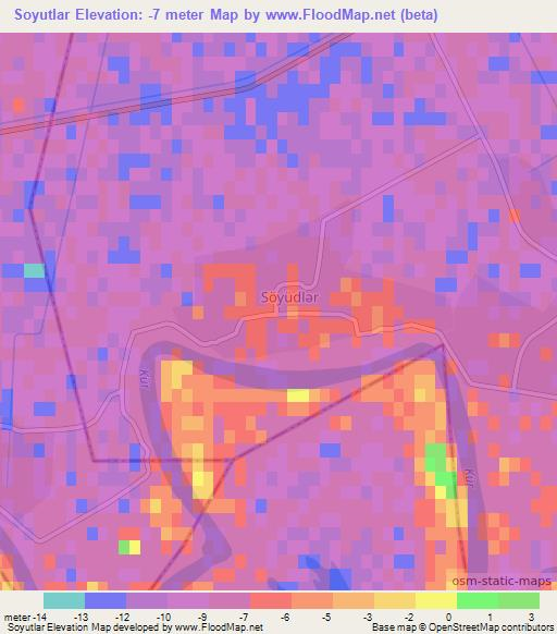 Soyutlar,Azerbaijan Elevation Map