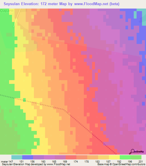 Seysulan,Azerbaijan Elevation Map