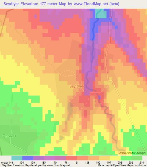 Seydlyar,Azerbaijan Elevation Map