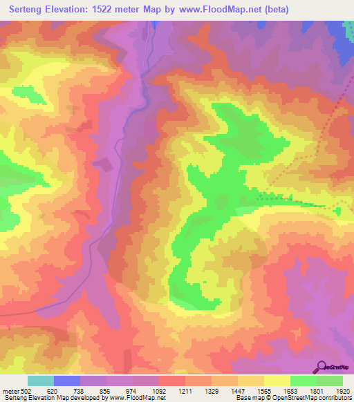Serteng,Azerbaijan Elevation Map