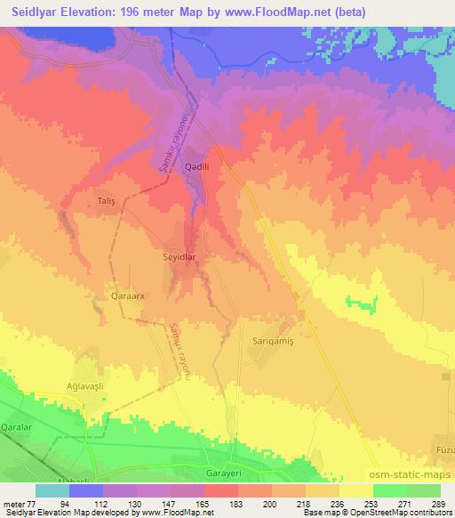 Seidlyar,Azerbaijan Elevation Map