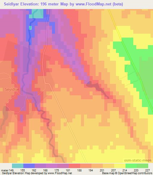 Seidlyar,Azerbaijan Elevation Map