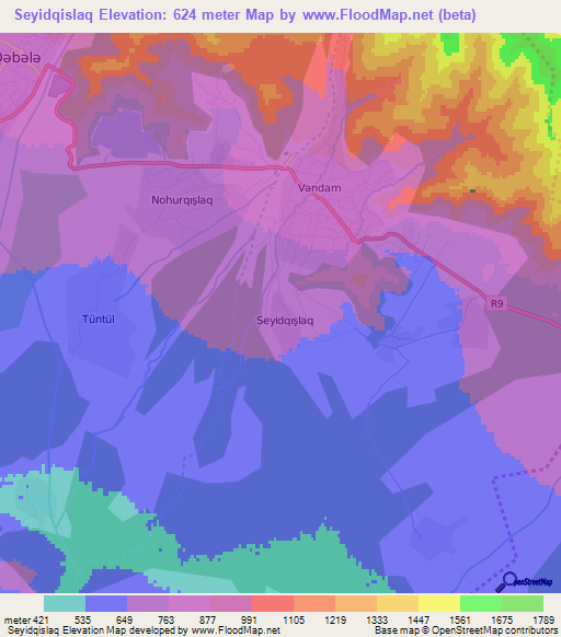 Seyidqislaq,Azerbaijan Elevation Map