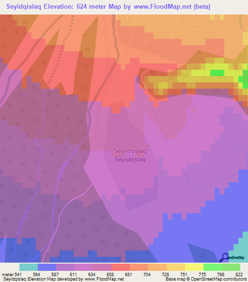 Seyidqislaq,Azerbaijan Elevation Map