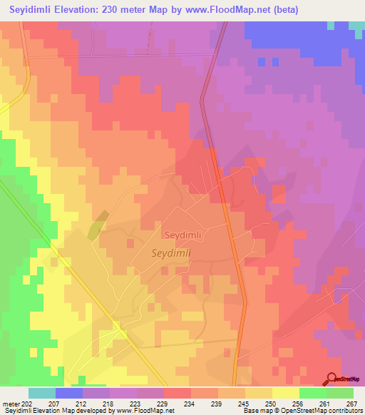 Seyidimli,Azerbaijan Elevation Map