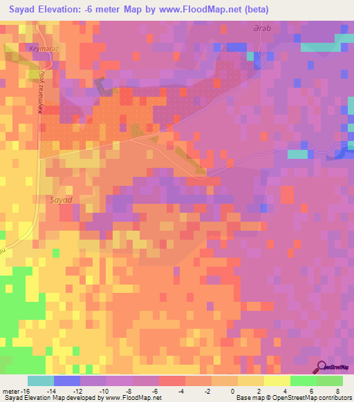 Sayad,Azerbaijan Elevation Map