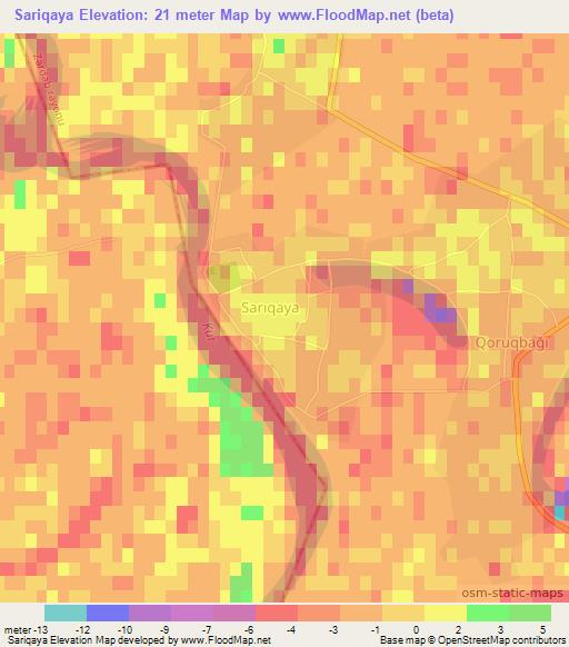 Sariqaya,Azerbaijan Elevation Map