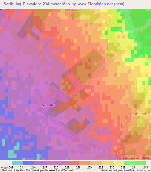 Saribulaq,Azerbaijan Elevation Map