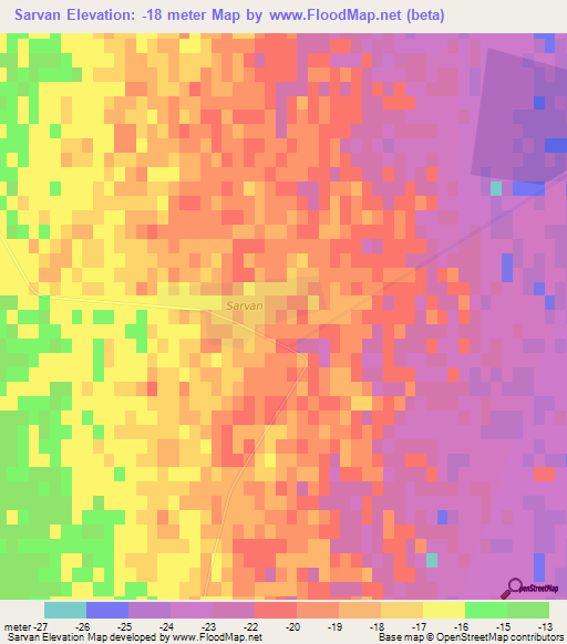 Sarvan,Azerbaijan Elevation Map