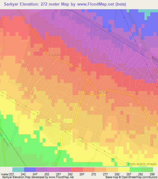 Sarkyar,Azerbaijan Elevation Map