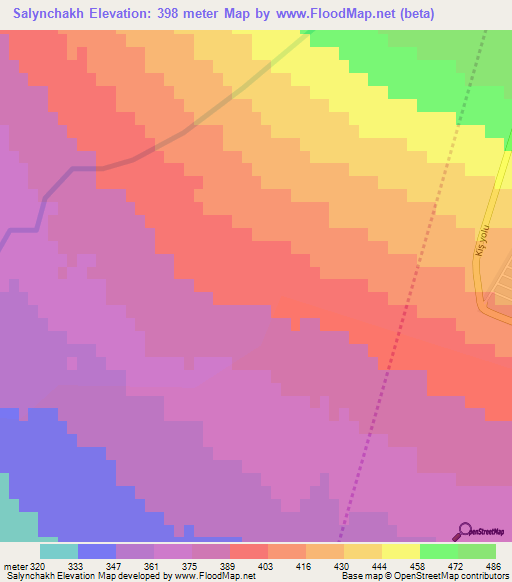 Salynchakh,Azerbaijan Elevation Map