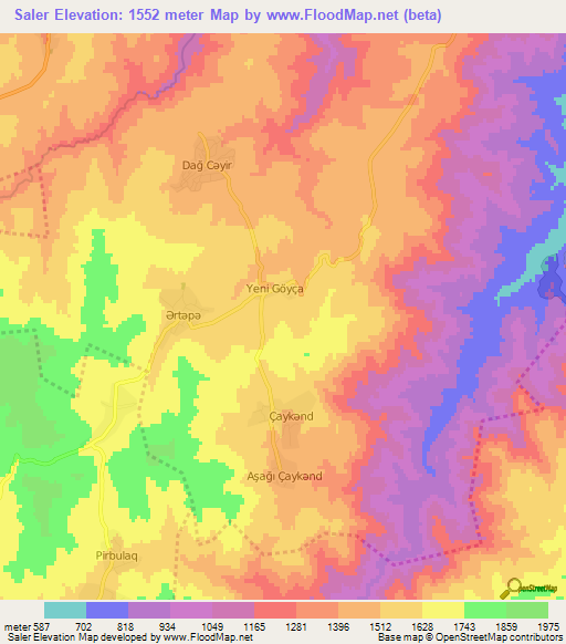 Saler,Azerbaijan Elevation Map