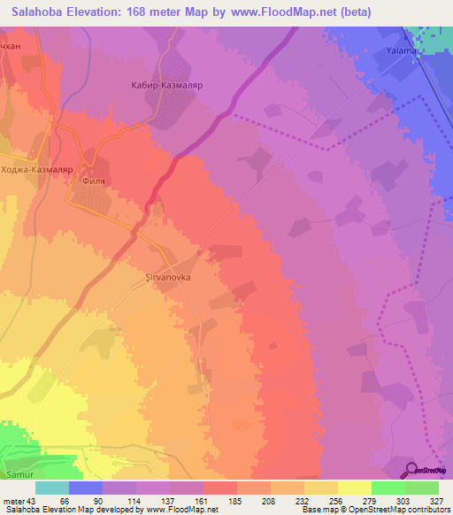 Salahoba,Azerbaijan Elevation Map