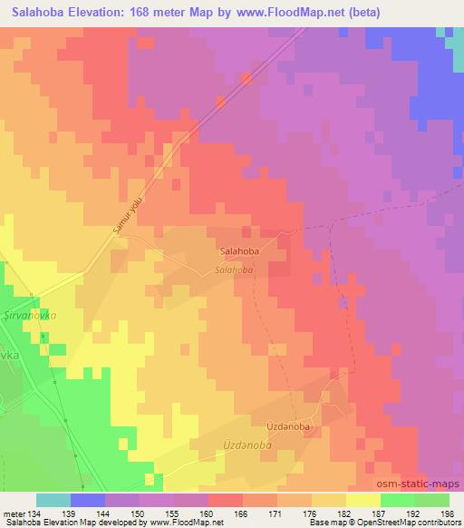 Salahoba,Azerbaijan Elevation Map