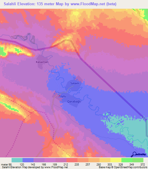 Salahli,Azerbaijan Elevation Map