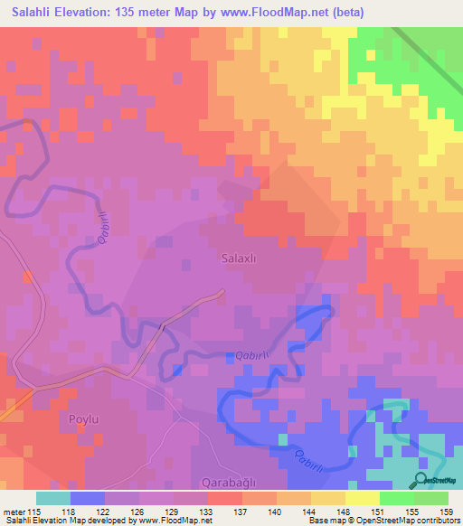 Salahli,Azerbaijan Elevation Map