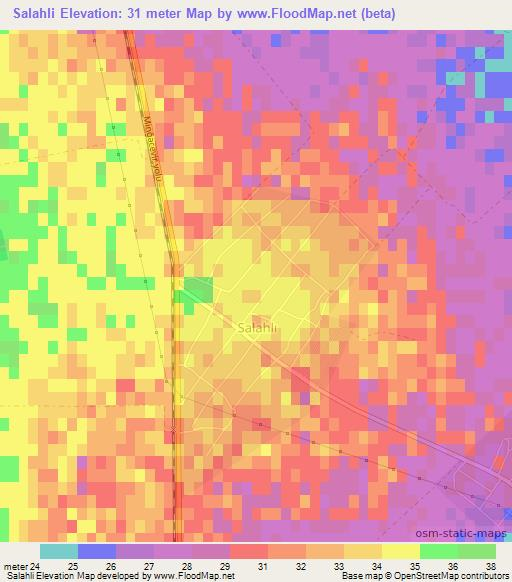 Salahli,Azerbaijan Elevation Map