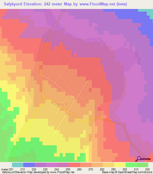Safykyurd,Azerbaijan Elevation Map