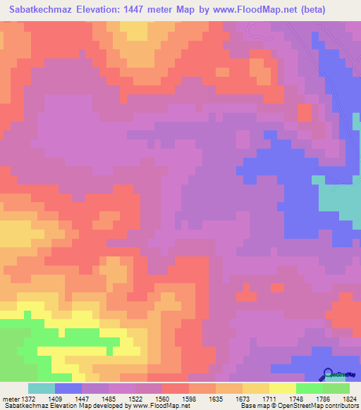 Sabatkechmaz,Azerbaijan Elevation Map