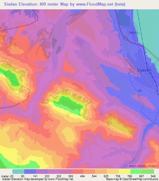 Siadan,Azerbaijan Elevation Map
