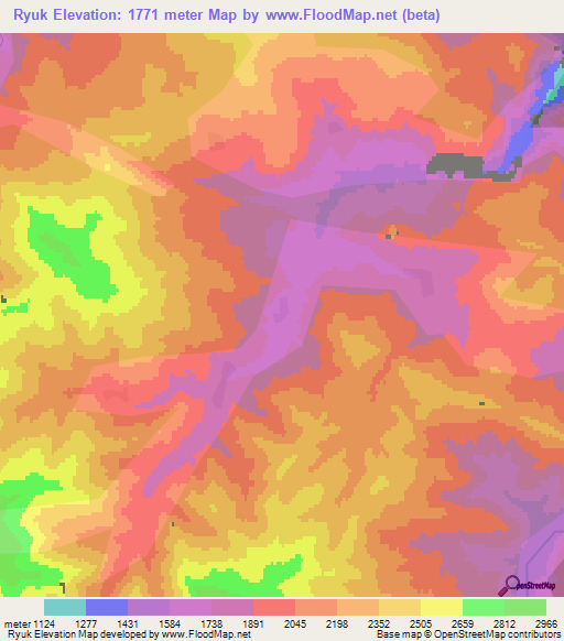 Ryuk,Azerbaijan Elevation Map