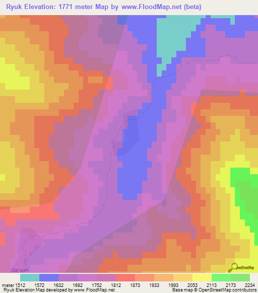 Ryuk,Azerbaijan Elevation Map