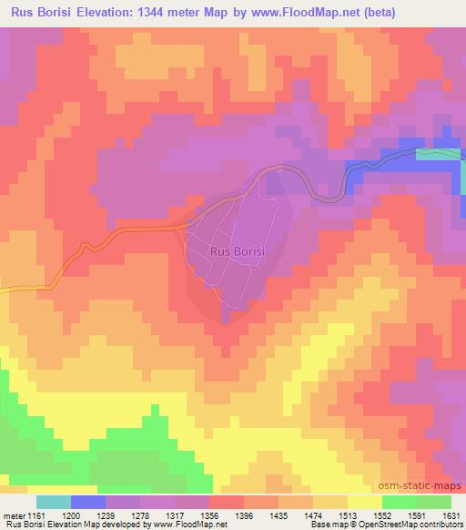 Rus Borisi,Azerbaijan Elevation Map