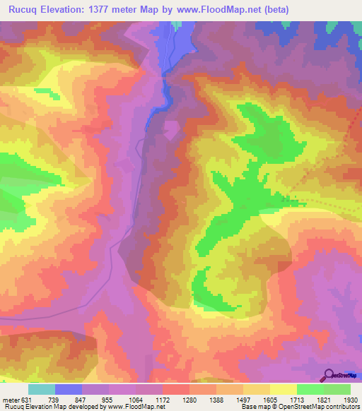 Rucuq,Azerbaijan Elevation Map