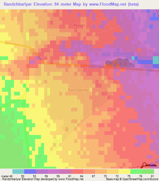 Randzhbarlyar,Azerbaijan Elevation Map